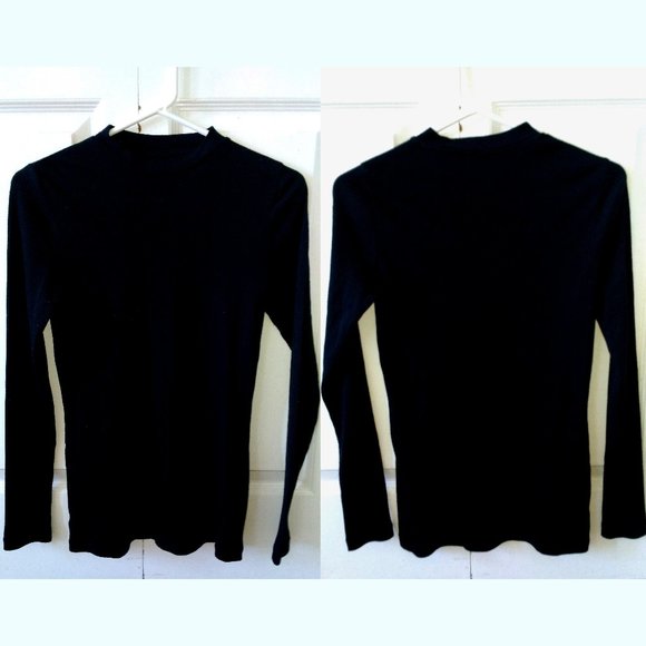 Stretchy Black Ribbed Mockneck - Picture 1 of 2
